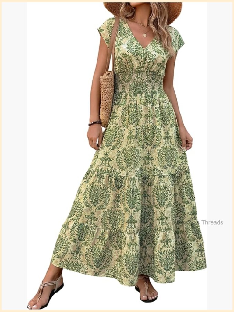 Western Cowgirl Maxi Dress Vintage Boho Sundress